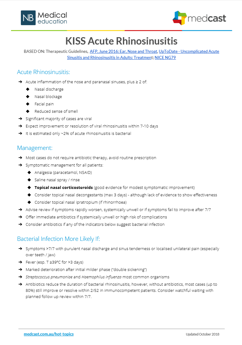 Acute Rhinosinusitis